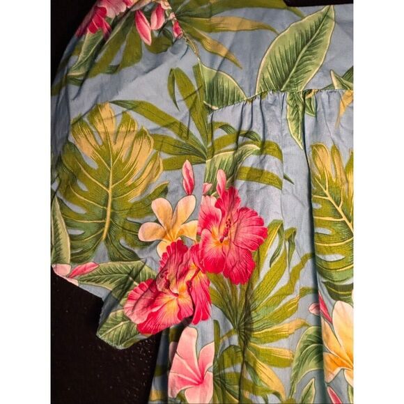 Hilo Hattie vintage Hawaiian mumu dress 3XL floral tropical pink blue - Picture 7 of 9